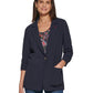 Tommy Hilfiger Women's One Button Ruched Sleeve Blazer Blue Size 4