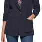 Tommy Hilfiger Women's One Button Ruched Sleeve Blazer Blue Size 4