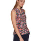 Tommy Hilfiger Women's Floral Print Sleeveless Shirt Blue Size X-Large