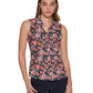 Tommy Hilfiger Women's Floral Print Sleeveless Shirt Blue Size X-Large