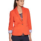 Tommy Hilfiger Women's Roll-Tab Piquba Blazer Orange Size 16