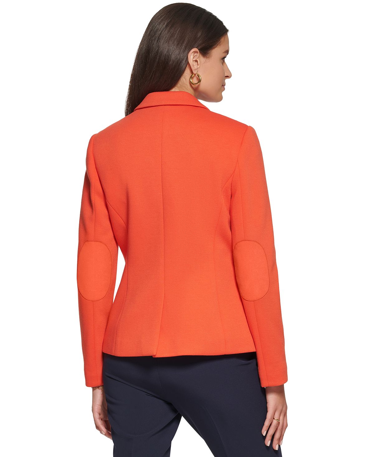 Tommy Hilfiger Women's Roll-Tab Piquba Blazer Orange Size 16