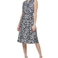 Tommy Hilfiger Women's Printed Faux Wrap Midi Dress Blue Size 14
