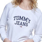 Tommy Jeans Women's Cropped Logo Sweatshirt White Size Large