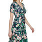 Tommy Hilfiger Women's Floral Print Fit & Flare Dress Blue Size 4Petite