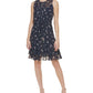 Tommy Hilfiger Women's Floral Print Fit & Flare Dress Blue Size 8Petite