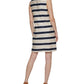 Tommy Hilfiger Women's Striped Colorblocked Shift Dress Blue Size 16