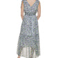Tommy Hilfiger Women's Floral Prin High Low Maxi Dress Blue Size 6