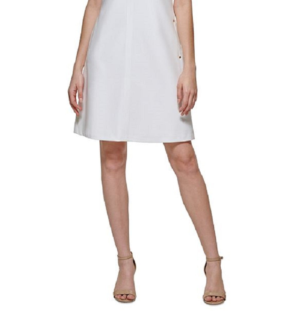 Tommy Hilfiger Women's Square Neck Fit & Flare Dress White Size 4