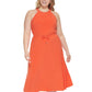 Tommy Hilfiger Women's Halter Fit & Flare Dress Orange Size 4
