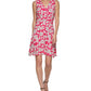 Tommy Hilfiger Women's Inkwell Printed Faux Wrap Dress Pink Size 10