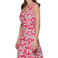 Tommy Hilfiger Women's Inkwell Printed Faux Wrap Dress Pink Size 10