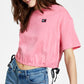 Tommy Jeans Women's Short Sleeve Cropped T-Shirt Pink Size Large