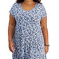 Tommy Hilfiger Women's Tiered Floral Midi Dress Blue Size 2X