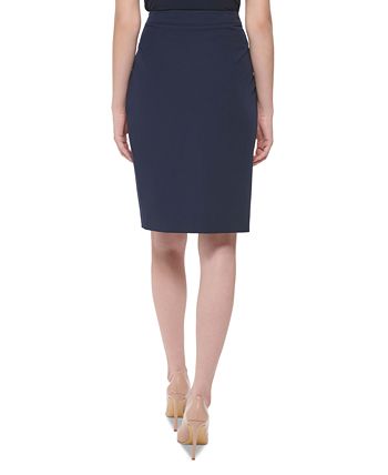 Tommy Hilfiger Women's Sailor Button Pencil Skirt Blue Size 10