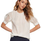 Tommy Hilfiger Women's Puff Sleeve Blouse White Size Large