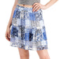 Tommy Hilfiger Women's Patchwork Print Mini Skirt Blue Size Large