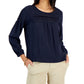 Tommy Hilfiger Women's Pintucked Top Blue Size Large
