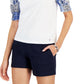 Tommy Hilfiger Women's Mixed Media Puff Sleeve Top White Size Large
