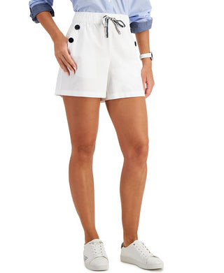 Tommy Hilfiger Women's Sailor Drawstring Shorts White Size X-Large