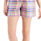 Tommy Hilfiger Women's Preppy Plaid Cotton Shorts Pink Size Small