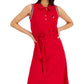 Tommy Hilfiger Women's Short Sleeve Flare Polo Dress Red Size Medium