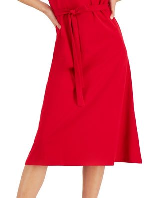 Tommy Hilfiger Women's Short Sleeve Flare Polo Dress Red Size Small