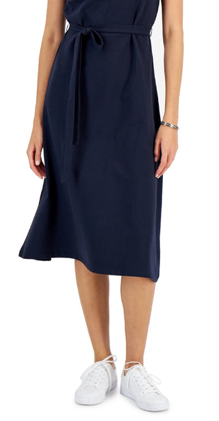 Tommy Hilfiger Women's Short Sleeve Flare Polo Dress Blue Size Medium