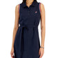 Tommy Hilfiger Women's Short Sleeve Flare Polo Dress Blue Size Small