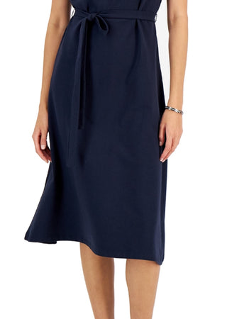 Tommy Hilfiger Women's Short Sleeve Flare Polo Dress Blue Size Small