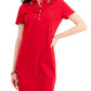 Tommy Hilfiger Women's Midi Polo Dress Red Size X Small