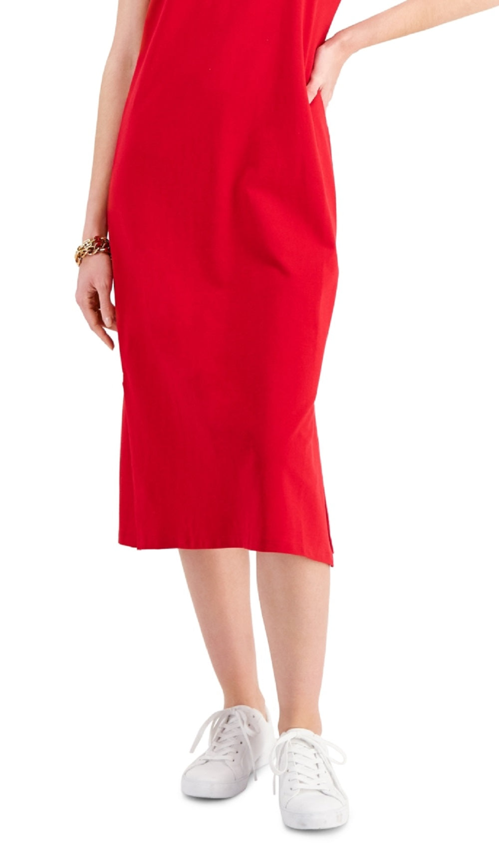 Tommy Hilfiger Women's Midi Polo Dress Red Size X Small