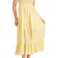 Tommy Hilfiger Women's Plaid Tiered Sleeveless Dress Yellow Size Medium