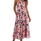 Tommy Hilfiger Women's Floral Print Halter Maxi Dress Pink Size X-Small