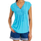 Tommy Hilfiger Women's Pintucked Ladder Trip Top Blue Size XX-Large