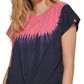 Tommy Hilfiger Women's Short Sleeve Tie Dye Knot T-Shirt Pink Size Medium