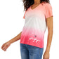 Tommy Hilfiger Women's Cotton Dip Dyed T-Shirt Pink Size Medium