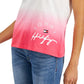 Tommy Hilfiger Women's Cotton Dip Dyed T-Shirt Pink Size Medium