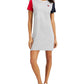 Tommy Hilfiger Women's Colorblocked Heart T-Shirt Dress Gray Size XX-Large