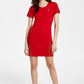 Tommy Jeans Women's Ribbed T-Shirt Dress Red Size Medium