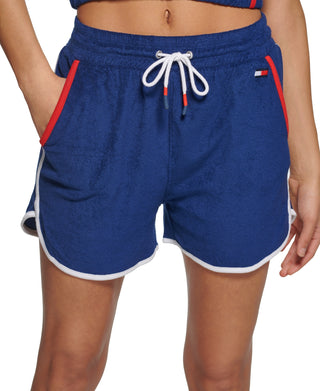 Tommy Hilfiger Women's Towel Terry Shorts Blue Size X-Large