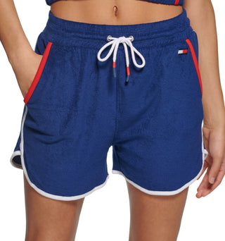Tommy Hilfiger Women's Towel Terry Shorts Blue Size X-Large