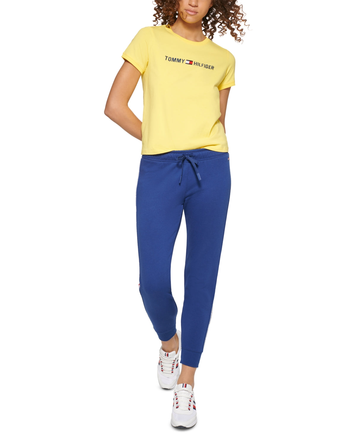 Tommy Hilfiger Women's Sport Logo T-Shirt Yellow Size X-Small