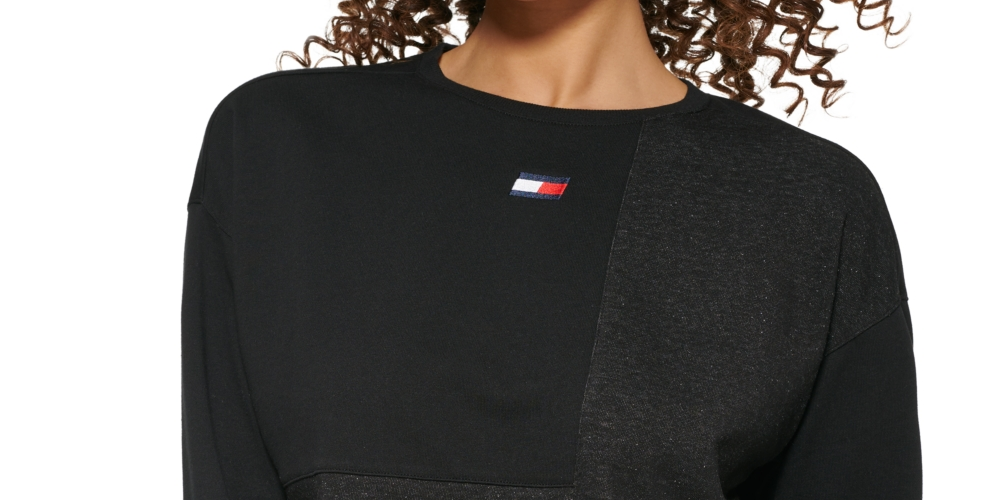 Tommy Hilfiger Women's Cropped Sweatshirt Gray Size XX-Large