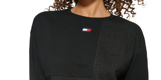 Tommy Hilfiger Women's Cropped Sweatshirt Gray Size XX-Large