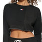 Tommy Hilfiger Women's Cropped Sweatshirt Gray Size Medium