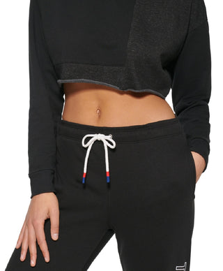 Tommy Hilfiger Women's Cropped Sweatshirt Gray Size Medium