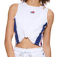 Tommy Hilfiger Women's Cropped Twist Hem Tank Top White Size XX-Large