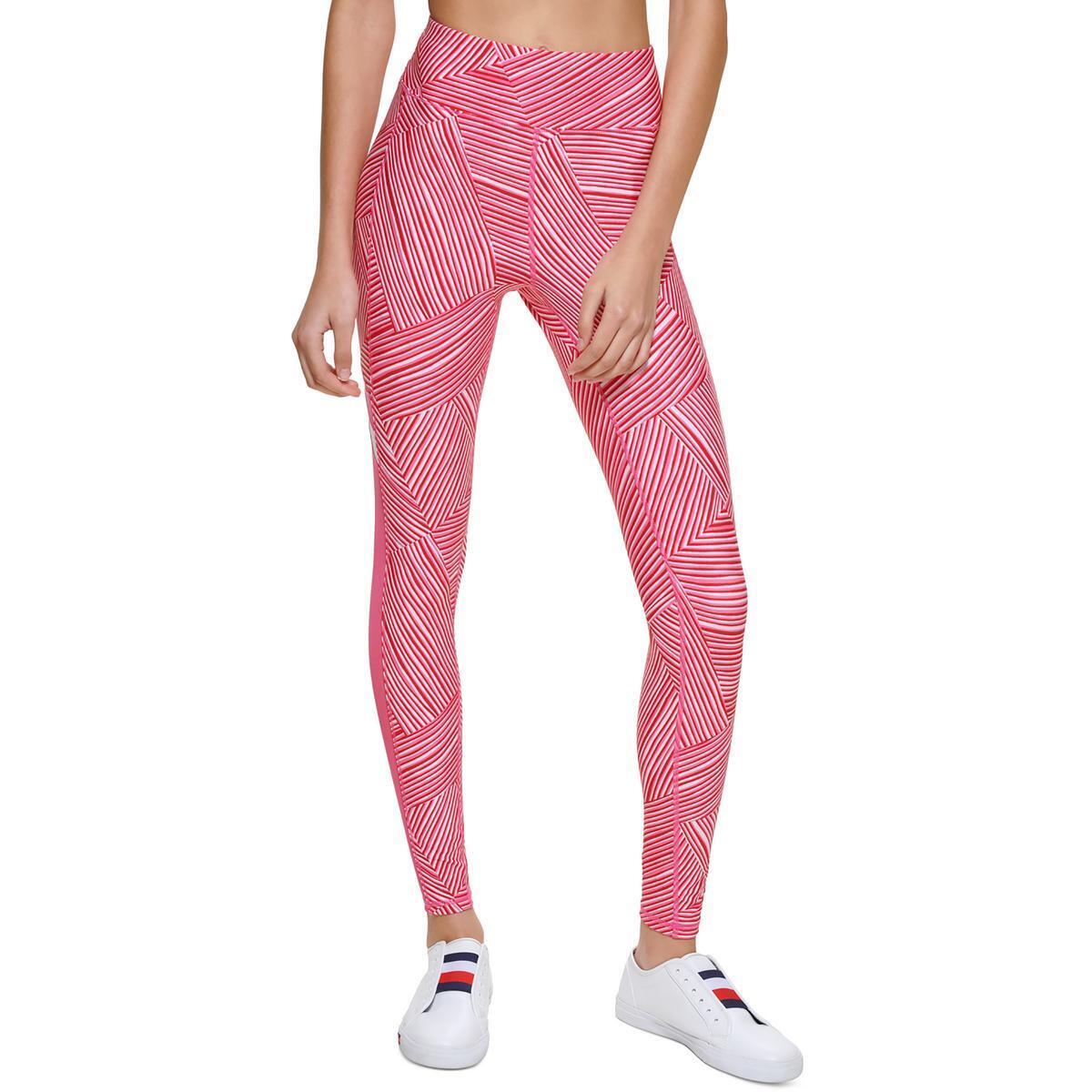 Tommy Hilfiger Women's Printed High Rise Leggings Pink Size Small
