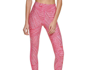 Tommy Hilfiger Women's Printed High Rise Leggings Pink Size Small